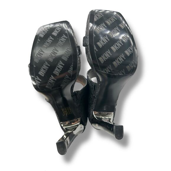 NEW DKNY Stiletto Heels Size 9.5 Leather Black Square Toe High Heel NWT - Picture 12 of 14